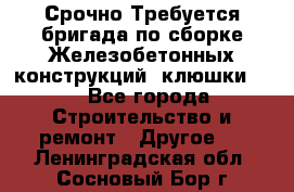 Срочно Требуется бригада по сборке Железобетонных конструкций (клюшки).  - Все города Строительство и ремонт » Другое   . Ленинградская обл.,Сосновый Бор г.